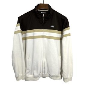 Vintage Ecko Unltd Striped Brown Full Zip Track‎ Jacket Pockets XL